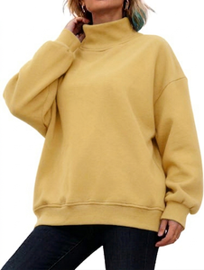 Sweat-shirt à col montant pour femme, personnalisable avec logo, en molleton 100% coton épais 400 GSM, respirant et confortable - Product Image 6