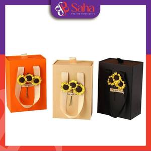Boîte en papier kraft rigide personnalisable de qualité export avec poignées en ruban, recyclable, pour rangement de perruques, crèmes et poudres cosmétiques - Product Image 5