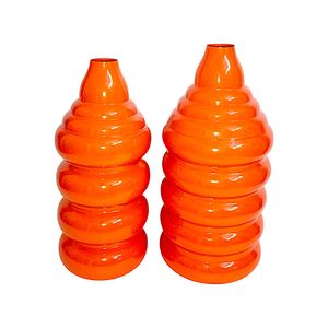Jarrón Metálico Naranja Moderno, Hecho a Mano, con Diseño Martillado, para Flores, Decorativo, Redondo, de Hierro, para Hogar, Hotel, Bodas, Decoración de Mesa de Lujo - Product Image 3