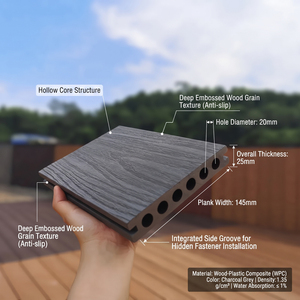 Modern Wood <b>Plastic</b> Composite Decking Boards Landscaping Outdoor <b>Flooring</b> Long Lasting Solution - Product Image 2