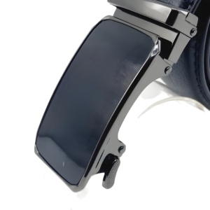 Ceinture en cuir véritable élégante à boucle automatique noire pour homme, ceinture en cuir de qualité supérieure, élégante et durable, parfaite pour les occasions formelles et décontractées - Product Image 3