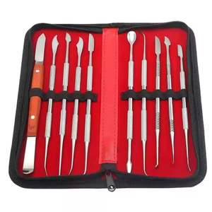 10 Pcs Set Stainless Steel <b>Clay</b> Sculpture Knife Dental Lab Instruments for Modeling Ceramic Crafts Dental Tool <b>Kit</b>+Black Porch - Product Image 1