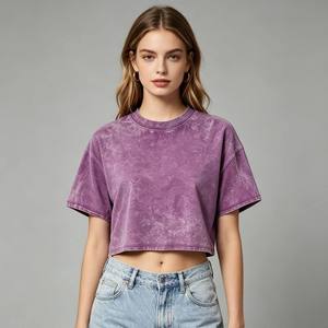 Camiseta Corta de Verano para Mujer, 100% Algodón, 120g, Estilo Vintage Lavado, con Impresión Personalizada, Secado Rápido y Ecológica - Product Image 2