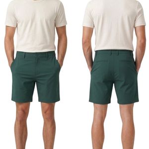 Shorts de golf pour hommes légers 100% coton, coupe chino classique personnalisée, longueur mi-longue, décontractés, pour le parcours de golf, été - Product Image 3
