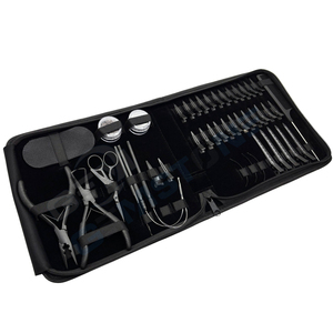 Professional Hair Extension Tool <b>Kit</b> Set – Micro <b>Beads</b> Pliers Loop Needle \ Section Clips & Accessories – Hair Installation Tool - Product Image 1