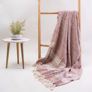 Manta de Algodón de Alta Calidad, Mantas Tejidas de Algodón Personalizadas, Mantas Decorativas Ligeras de Algodón para el Hogar - Product Image 4