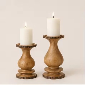 Portavelas de Madera, Adorno Decorativo de Lujo para la Decoración Interior del Hogar Moderno - Product Image 3