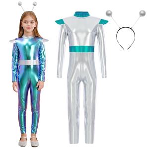 Disfraz de alienígena para niños de 6 a 16 años, traje de cosplay con diadema para el pelo, disfraz para fiestas de disfraces, carnaval, actuaciones en escenario - Product Image 1