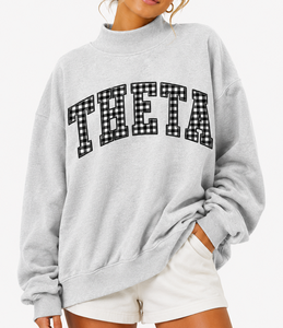 Sudadera de cuello alto personalizada al por mayor TBSIGMA para mujer, con bordado griego de chenilla, de algodón polar, corte holgado - Product Image 4