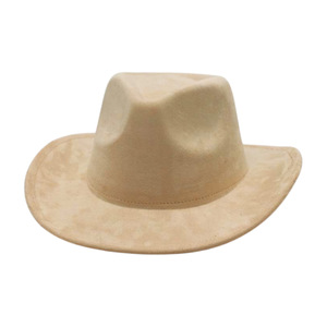 Chapeau de cowboy en daim simple, protection solaire, pour voyage en extérieur, chapeau haut de forme, mode unisexe, chapeau de cowboy uni - Product Image 5