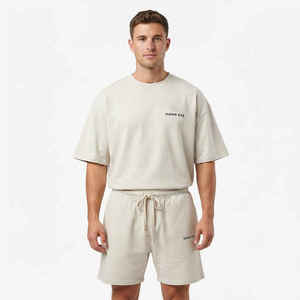 Conjuntos de Camisas Casuales Extra Grandes de Algodón y Poliéster, Conjunto de Pantalones Cortos de Verano para Hombre de Alta Calidad, Conjunto de 2 Piezas con Estampado Personalizado - Product Image 4