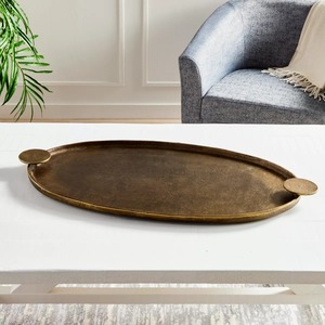 Collection tendance : Plateau de service en métal, plat décoratif, plat à fruits en aluminium poli pour la décoration - Product Image 3