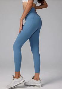 Leggings Deportivos de Cintura Alta en Forma de V para Mujer, al por Mayor, Personalizados, Sólidos, para Gimnasio y Yoga, Levanta Glúteos, Ajustados, Sin Costuras, de Secado Rápido y Transpirables, para Entrenamiento y Running - Product Image 2