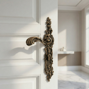 Regalis Porta Brass Decorative <b>Door</b> Handle 11-Inch | Modern Style Antique Finish Lever Handle for Hotel Villa Apartment | - Product Image 4