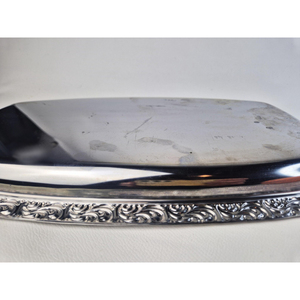 Bandeja Rectangular Decorativa de Acero Inoxidable, Elegante, Hecha a Mano, con Borde de Diseño Floral, para Hotel y Restaurante - Product Image 6