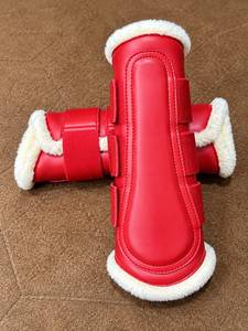 BRAND ZONE Bottes équestres en cuir verni pour chevaux, protections de tendons 8MM en néoprène, fausse fourrure, cuir PU, durables et confortables - Product Image 2