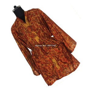 KS005 Beachwear Vintage Sari Kimono Short Manufacturer Of Beachwear Vintage Sari Kimono Short <b>Cardigan</b> Vintage Sari Kimono Short - Product Image 5
