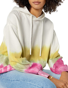 Women's Tie Dye Hoodie Drop Shoulder <b>Fleece</b> Sweatshirts <b>Jumper</b> Hood With Front Kangaroo Pocket New Style Pullover Hoodies - Product Image 4