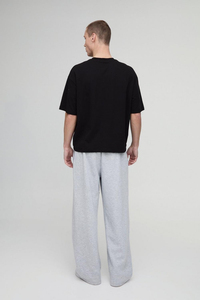 T-shirt de luxe pour homme en coton épais, coupe oversize à épaules tombantes, avec logo personnalisé, t-shirt vierge uni en stock - Product Image 2