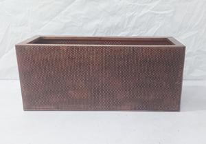 Jardinière rectangulaire moderne en métal noir avec finition texturée pour plantes d'intérieur et d'extérieur, décoration de jardin, maison, bureau, hôtel, aménagement paysager - Product Image 3