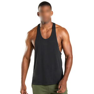 Débardeur léger noir uni, très vendu, en tissu doux, idéal pour la gym, l'entraînement et l'haltérophilie, par AMAZING INDUSTRIES - Product Image 3