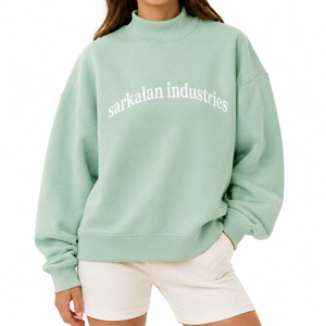 เสื้อพูลโอเวอร์คอเต่าทรงโอเวอร์ไซส์สำหรับผู้หญิง ผ้าเฟรนช์เทอร์รี่เนื้อนุ่ม ขอบและปลายแขนเสื้อแบบริบ  รับผลิตแบบ OEM ODM จากโรงงาน - Product Image 1