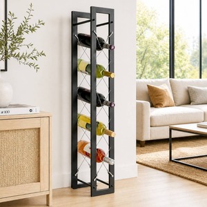 Porte-bouteilles à vin moderne en métal, présentoir élégant pour bar de table - Product Image 1