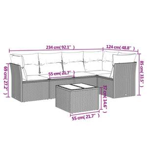 Conjunto de Sofás Modulares Grandes de Ratán PE Gris para Jardín, Colección Premium de Muebles para Exteriores - Product Image 3