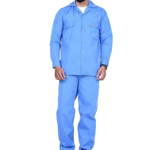Uniformes de travail 2 pièces en poly-coton durables du fabricant, veste et pantalon respirants et respirants, style de costume de travail - Product Image 1