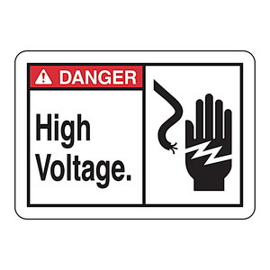 Panneau d'avertissement solaire Brady DANGER Haute Tension 7x10 pouces Zone à risque électrique - Product Image 2
