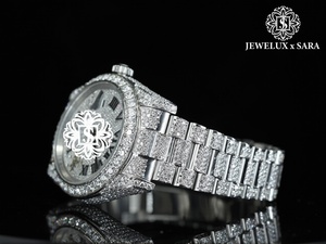 Montre de luxe Hip Hop en moissanite et diamants avec mouvement de précision pour les réunions d'affaires, les mariages et la mode quotidienne - Product Image 6