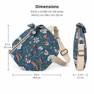 Sac bandoulière matelassé personnalisé en coton imprimé, avec fermeture éclair, sangle réglable, décontracté, pour femme, à porter à la taille, pour le voyage et le quotidien - Product Image 2