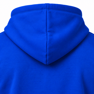 <b>Mens</b> Royal Blue Hooded <b>Sweatshirt</b> With <b>White</b> Greek Letter Design Drawstring Collar Front Pocket Long Sleeve Warm Fleece Pullover - Product Image 6