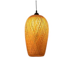 Abat-jour moderne en rotin, suspension cocon, écran de lampe suspendue en osier tressé en croix pour la décoration de restaurant - Product Image 1