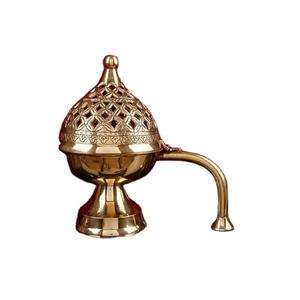 Mabkhara Árabe de Latón con Mango Ergonómico de Madera para Rituales y Espacios de Bienestar - Product Image 1