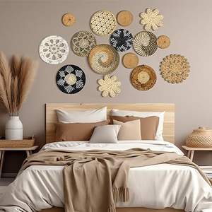 Cesta Colgante de Pared de Estilo Boho, Decoración de Pared de Bambú Tejido Natural para el Hogar, Venta al por Mayor, Hecho por KingCraftViet - Product Image 5