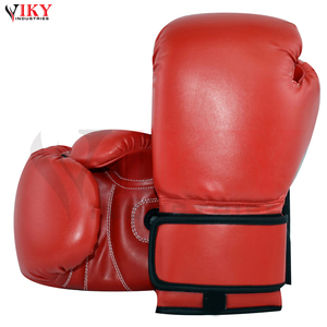 Gants de boxe en cuir rouge épais avec garniture noire, support de poignet, mousse multicouche, marque personnalisée, nouvelle arrivée, marque privée - Product Image 1