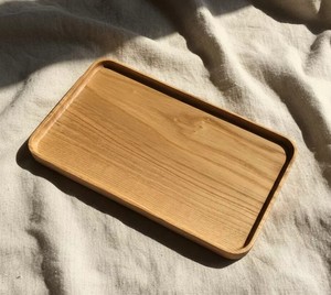 Plateau de service rectangulaire en bois, design minimaliste, fait main, motif végétal, vaisselle et assiettes - Product Image 5
