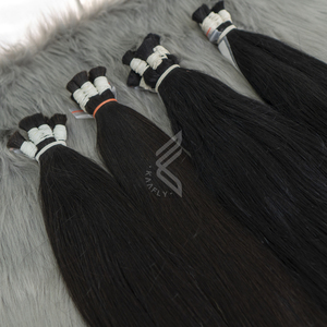 Extensiones de cabello virgen ruso 150cm Cabello europeo de color claro teñido Estilo Fumi para blanquear - Product Image 3