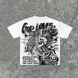 Camiseta Unisex Extra Grande de Corte Cuadrado para Hombre, Ecológica, Transpirable, de Manga Corta, Estilo Hip Hop, Moda Urbana de Verano, 100% Algodón - Product Image 6