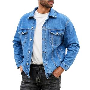 Chaqueta Vaquera Negra para Hombre, Muy Cómoda, de Lona de Alta Calidad, Tejido Fino, Precio al por Mayor - Product Image 1