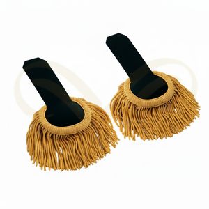 Épaulettes élégantes de haute qualité en or et noir avec franges pour équipement de défense personnelle et tenues cérémonielles - Product Image 2
