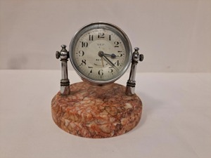Reloj de Escritorio Circular de Moda con Base de Mármol, Brazo Metálico Ajustable, Movimiento de Cuarzo, Funciona con Batería, Diseño Tradicional - Product Image 3