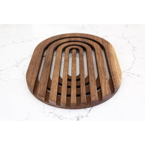 Salvamanteles de Madera de Acacia con Anillos Concéntricos Octogonales Geométricos Modernos, Resistentes al Calor, Accesorio de Cocina Único y Decorativo - Product Image 2