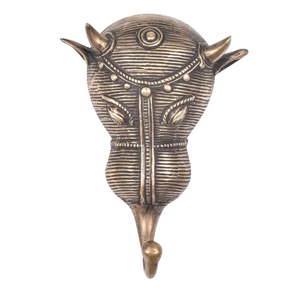 Gancho de Pared Decorativo de Metal Vintage Hecho a Mano con Cabeza de Animal, Soporte para Llaves Resistente con Cuernos de Toro, Decoración Retro para el Hogar - Product Image 1