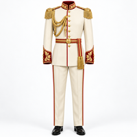 Uniforme Cérémoniel Jaune pour Hommes avec Broderie Dorée et Épaulettes, Taille Adulte, Matière Polyester, Service OEM