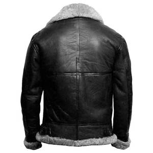 Ropa de calle de cuero vacuno auténtico, resistente al viento, cálida para invierno, con forro de piel, ecológica, transpirable, venta al por mayor de cuero genuino - Product Image 2