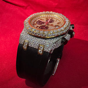 Reloj de Lujo Moderno y Elegante Estilo Hip-hop, Cuadrado, con Moissanita, Correa de Acero Inoxidable, Resistente al Agua, para Hombre y Mujer - Product Image 1