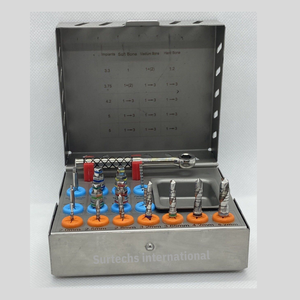 Custom Brand Stainless Steel Surgical Drills Kit Dental Implant Basic Tools Ratchet Hex <b>Driver</b> Manual Certified By Grip Surgical - Product Image 1