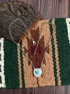 Heart Collection Kingman Turquoise <b>Necklace</b> Sterling Silver Handmade Southwestern <b>Boho</b> Statement Jewelry Gift for Her - Product Image 5